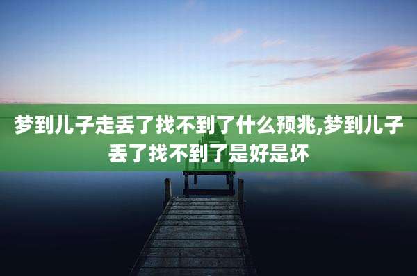 梦到儿子走丢了找不到了什么预兆,梦到儿子丢了找不到了是好是坏