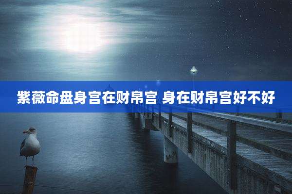 紫薇命盘身宫在财帛宫 身在财帛宫好不好