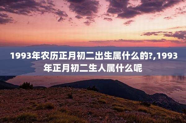 1993年农历正月初二出生属什么的?,1993年正月初二生人属什么呢