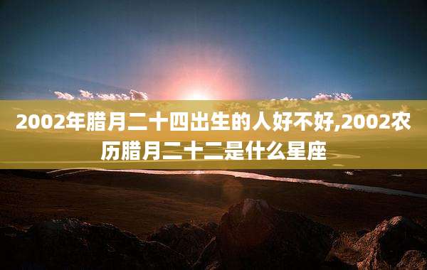 2002年腊月二十四出生的人好不好,2002农历腊月二十二是什么星座