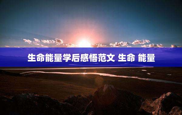 生命能量学后感悟范文 生命 能量