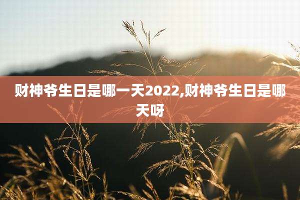 财神爷生日是哪一天2022,财神爷生日是哪天呀