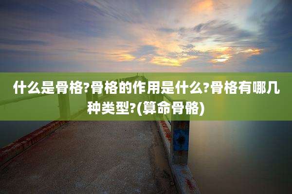 什么是骨格?骨格的作用是什么?骨格有哪几种类型?(算命骨骼)