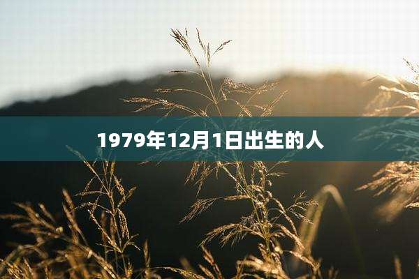 1979年12月1日出生的人