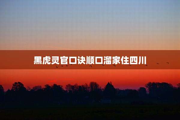 黑虎灵官口诀顺口溜家住四川