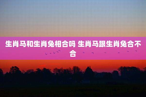 生肖马和生肖兔相合吗 生肖马跟生肖兔合不合