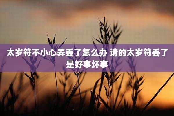 太岁符不小心弄丢了怎么办 请的太岁符丢了是好事坏事