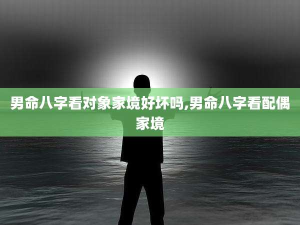 男命八字看对象家境好坏吗,男命八字看配偶家境