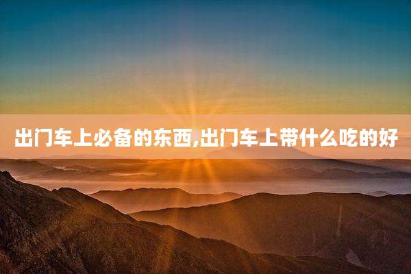 出门车上必备的东西,出门车上带什么吃的好