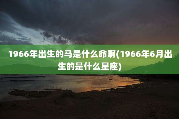 1966年出生的马是什么命啊(1966年6月出生的是什么星座)