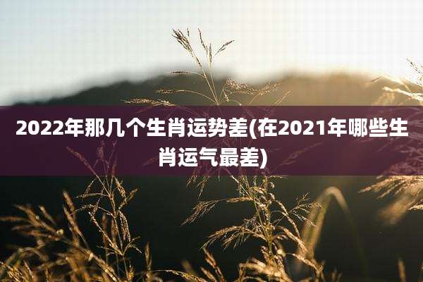 2022年那几个生肖运势差(在2021年哪些生肖运气最差)