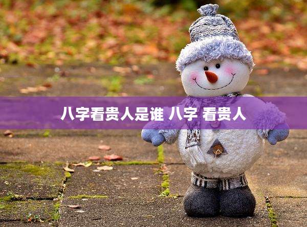 八字看贵人是谁 八字 看贵人