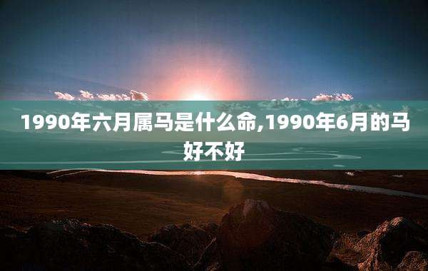 1990年六月属马是什么命,1990年6月的马好不好