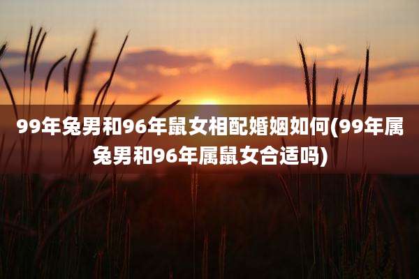 99年兔男和96年鼠女相配婚姻如何(99年属兔男和96年属鼠女合适吗)