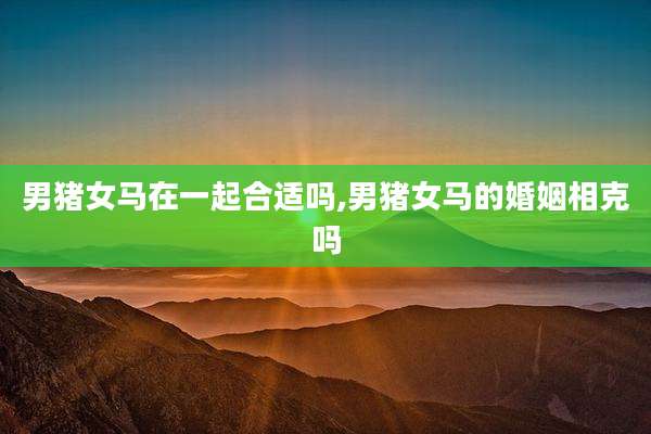 男猪女马在一起合适吗,男猪女马的婚姻相克吗