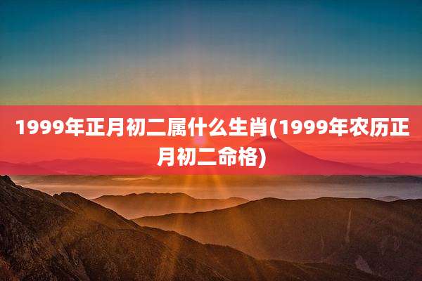 1999年正月初二属什么生肖(1999年农历正月初二命格)
