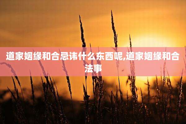 道家姻缘和合忌讳什么东西呢,道家姻缘和合法事