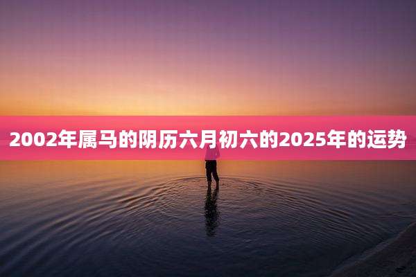 2002年属马的阴历六月初六的2025年的运势