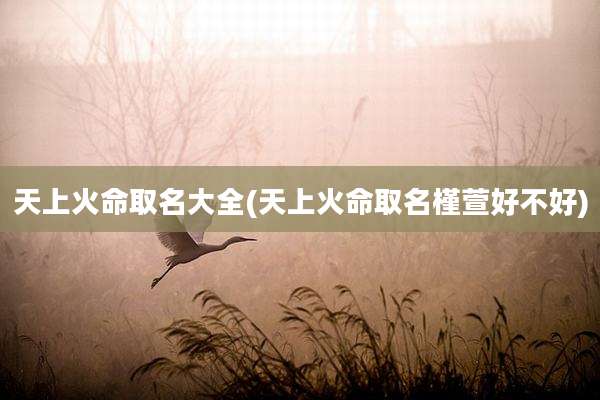 天上火命取名大全(天上火命取名槿萱好不好)