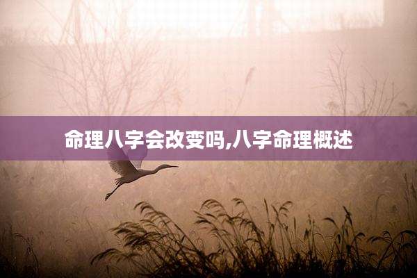 命理八字会改变吗,八字命理概述