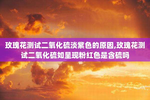 玫瑰花测试二氧化硫淡紫色的原因,玫瑰花测试二氧化硫如呈现粉红色是含硫吗