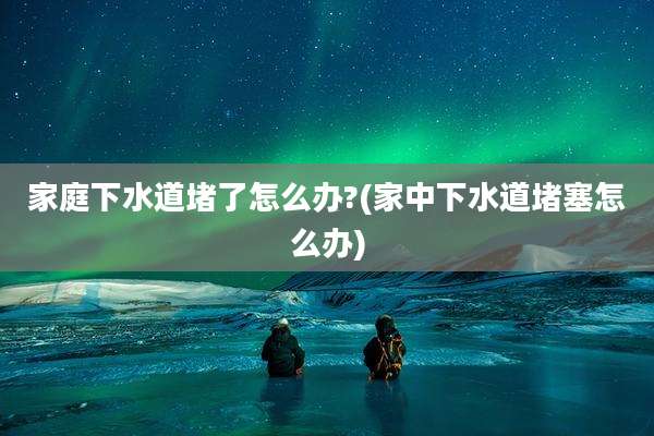 家庭下水道堵了怎么办?(家中下水道堵塞怎么办)