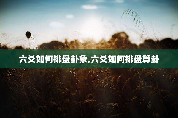 六爻如何排盘卦象,六爻如何排盘算卦