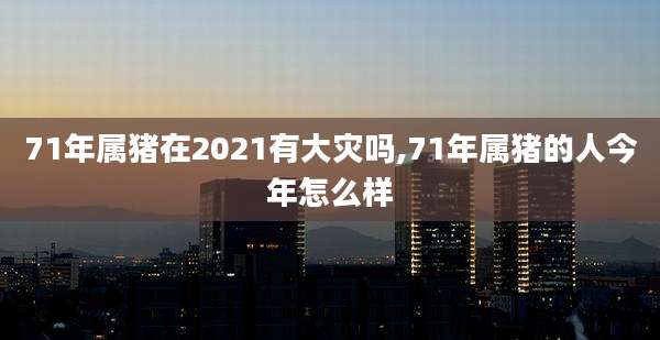 71年属猪在2021有大灾吗,71年属猪的人今年怎么样