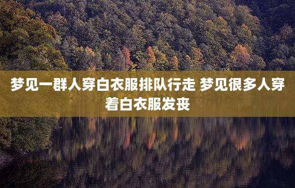 梦见一群人穿白衣服排队行走 梦见很多人穿着白衣服发丧