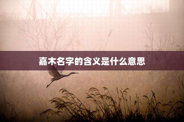 嘉木名字的含义是什么意思