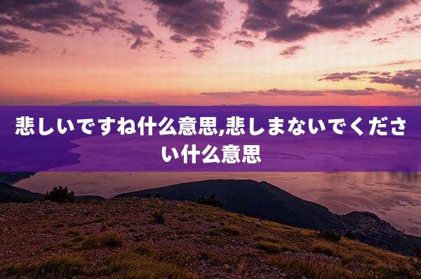 悲しいですね什么意思,悲しまないでください什么意思