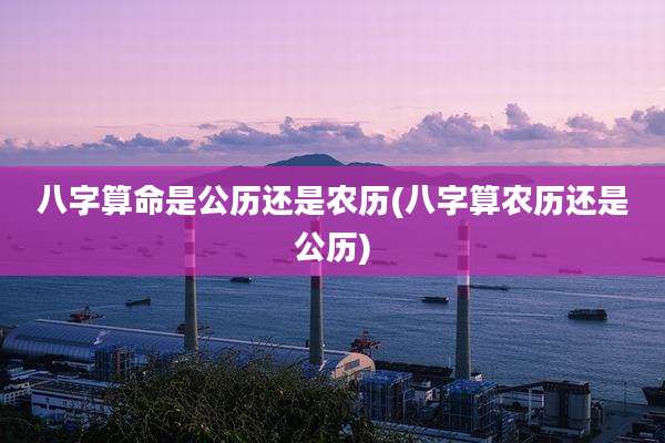 八字算命是公历还是农历(八字算农历还是公历)