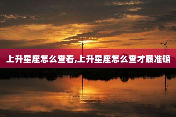 上升星座怎么查看,上升星座怎么查才最准确