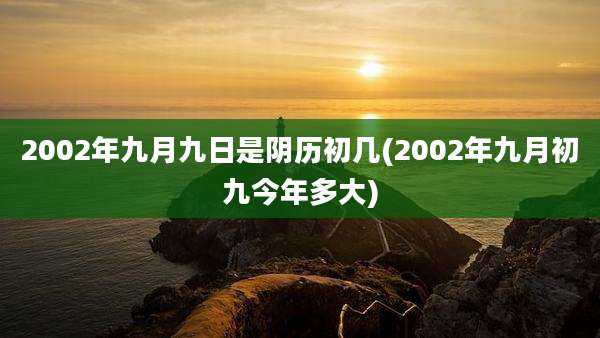 2002年九月九日是阴历初几(2002年九月初九今年多大)