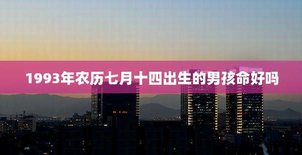 1993年农历七月十四出生的男孩命好吗