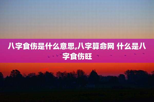 八字食伤是什么意思,八字算命网 什么是八字食伤旺