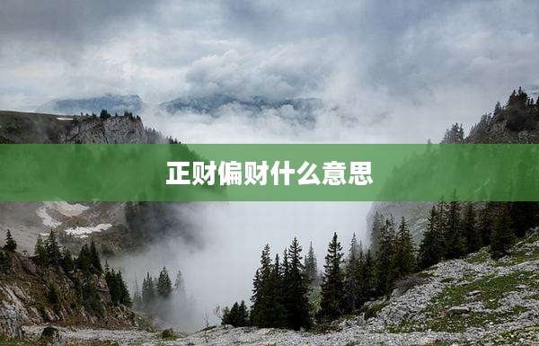 正财偏财什么意思