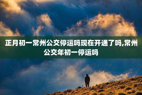 正月初一常州公交停运吗现在开通了吗,常州公交年初一停运吗