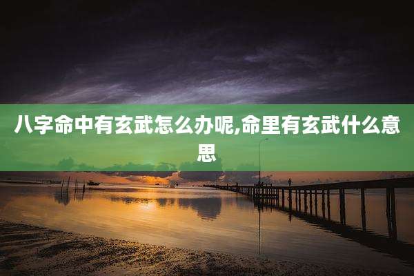 八字命中有玄武怎么办呢,命里有玄武什么意思