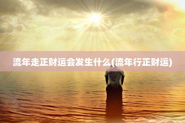流年走正财运会发生什么(流年行正财运)