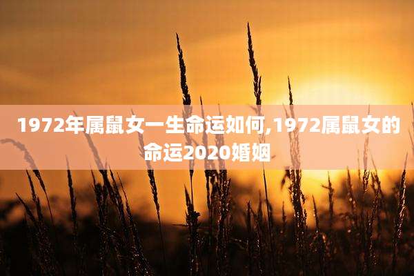 1972年属鼠女一生命运如何,1972属鼠女的命运2020婚姻