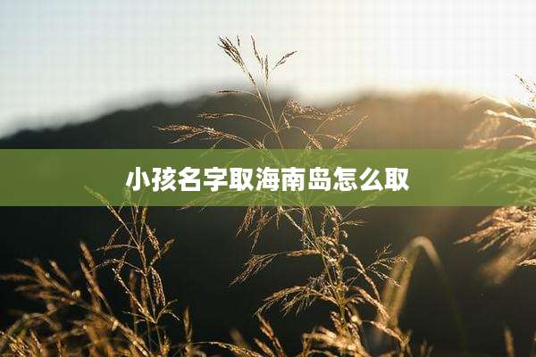 小孩名字取海南岛怎么取