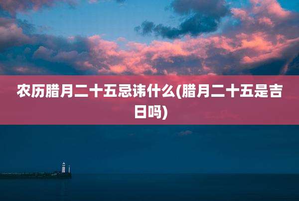 农历腊月二十五忌讳什么(腊月二十五是吉日吗)