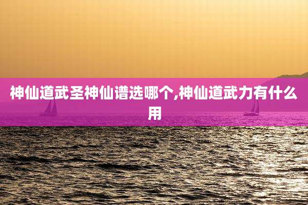 神仙道武圣神仙谱选哪个,神仙道武力有什么用