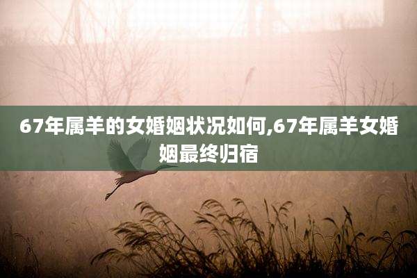 67年属羊的女婚姻状况如何,67年属羊女婚姻最终归宿