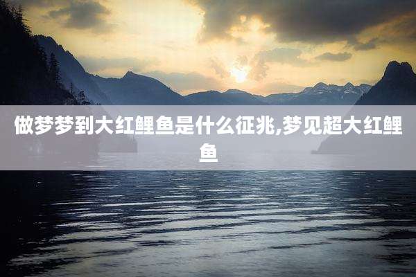 做梦梦到大红鲤鱼是什么征兆,梦见超大红鲤鱼