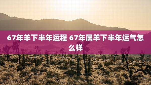 67年羊下半年运程 67年属羊下半年运气怎么样