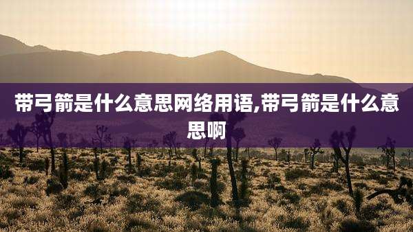 带弓箭是什么意思网络用语,带弓箭是什么意思啊