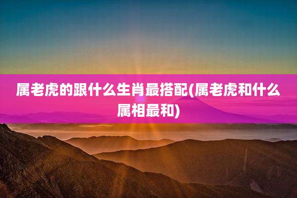 属老虎的跟什么生肖最搭配(属老虎和什么属相最和)