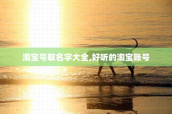 淘宝号取名字大全,好听的淘宝账号